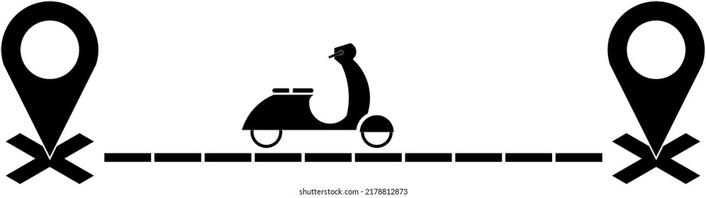 illustration of a motorbike going in the intended direction
