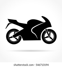 Illustration of motorbike icon on white background