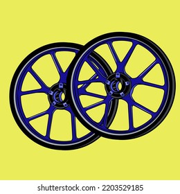 illustration of motorcycle racing aluminum alloy wheels spare parts suitable for t-shirt designs, stickers, striping