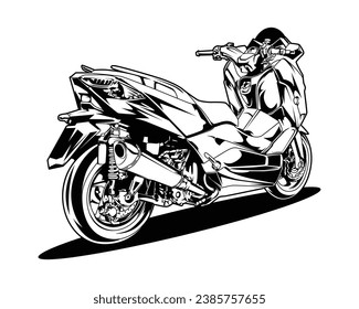 Illustration Motorcycle Scooter Drawing vector