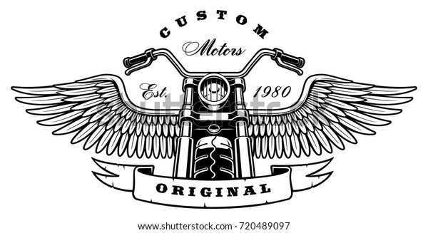 Illustration Motorcycle Wings On White Background Stock Vector (Royalty