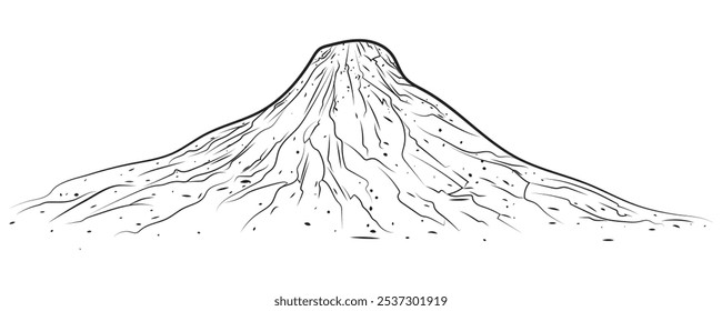 Illustration of a mount in outline and vector format.