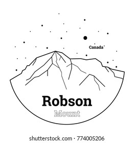 Illustration of Mount Robson. Canada. 