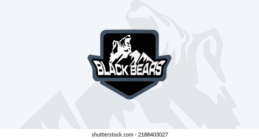 illustration of a mountain and a bear. good for any business related to mountain expedition.