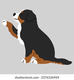 Illustration of Mountain Dog shaking hands