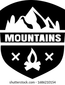 illustration of mountain flat icon