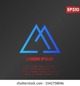 illustration of mountain flat logo