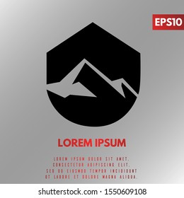 illustration of mountain flat logo