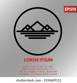 illustration of mountain flat logo