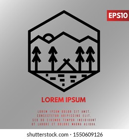 illustration of mountain flat logo