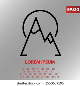 illustration of mountain flat logo