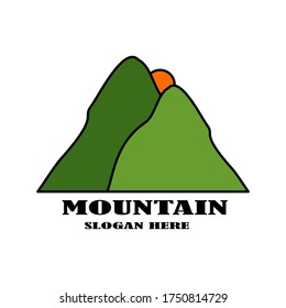 
illustration of a mountain in a flat style. mountain design with flat style