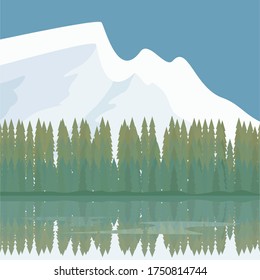 
ilustración de una montaña en un estilo plano. diseño de montaña con estilo plano
