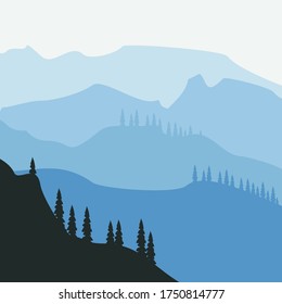 
illustration of a mountain in a flat style. mountain design with flat style