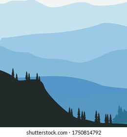 
illustration of a mountain in a flat style. mountain design with flat style