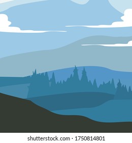 
illustration of a mountain in a flat style. mountain design with flat style