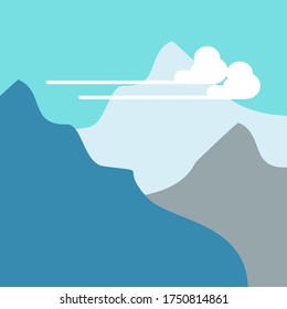 
ilustración de una montaña en un estilo plano. diseño de montaña con estilo plano