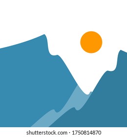 
illustration of a mountain in a flat style. mountain design with flat style