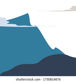 
ilustración de una montaña en un estilo plano. diseño de montaña con estilo plano