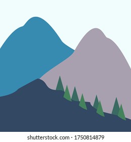 
illustration of a mountain in a flat style. mountain design with flat style