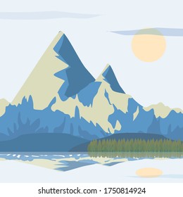 
Illustration eines Berges im flachen Stil. Bergdesign im Flachstil