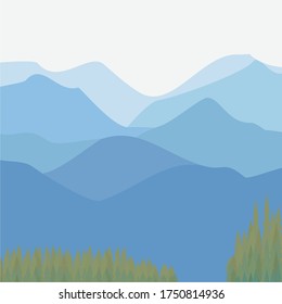 
illustration of a mountain in a flat style. mountain design with flat style