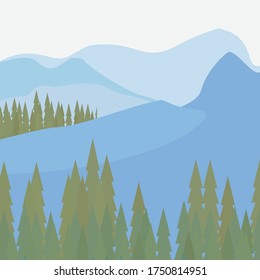
illustration of a mountain in a flat style. mountain design with flat style