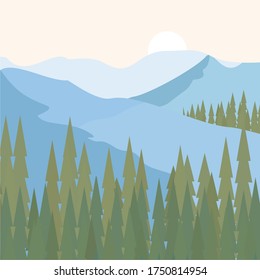 
illustration of a mountain in a flat style. mountain design with flat style
