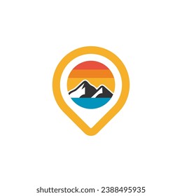 illustration mountain with google pin