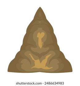 illustration of a mountain or hill in flat style. Towering rocks illustration element design. Can be used in design elements for children's story books and others