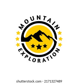 illustration of a mountain inside a circle. good for any business related to mountain exploration.