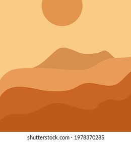 ILLUSTRATION MOUNTAIN JAPANESE STYLE MODERN LAYOUT VECTOR. GOOD FOR COVER, BANNER, BACKGROUND, POSTERS.