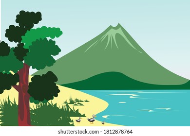 illustration of a mountain landscape