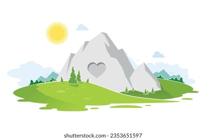 Illustration of a mountain landscape