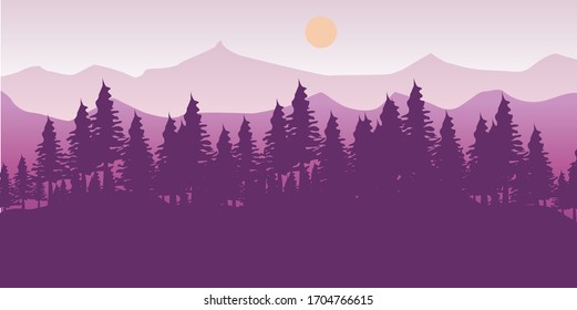 Illustration of mountain landscape vector