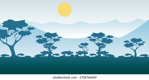 Illustration of mountain landscape vector