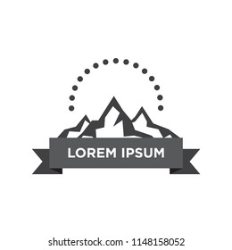 Illustration of mountain logo design template vector