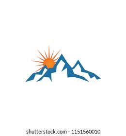 Illustration of mountain logo design template vector