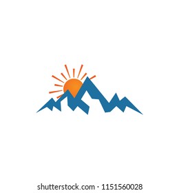 Illustration of mountain logo design template vector