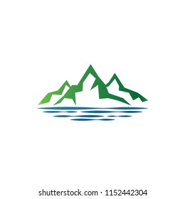 Illustration of mountain logo design template vector