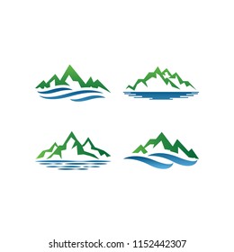 Illustration of mountain logo design template vector