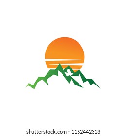 Illustration of mountain logo design template vector