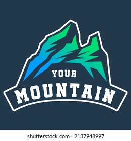 Illustration of mountain for a logo. Gradient color.