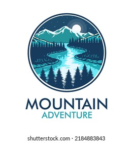 Illustration mountain logo vector. Premium Mountain and lake logo abstract illustrations vector