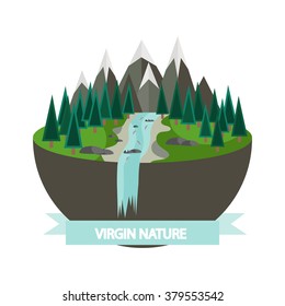 Illustration of mountain nature 