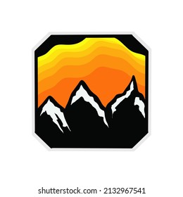 Illustration of mountain, outdoor adventure. Vector graphics for t shirts and other uses.