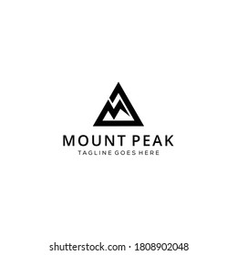 Illustration Mountain peak modern logo design template