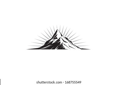 Illustration of a mountain peak silhouette