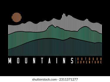 Illustration mountain range silhouettes