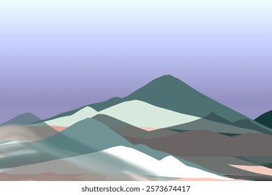 illustration of mountain scenery with aesthetic night sky